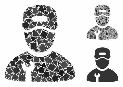 Repairman Composition Icon of Raggy Elements 스톡 일러스트