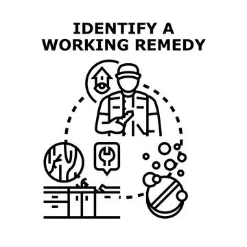 Repairman identifying problem solution, working remedy concept 스톡 일러스트