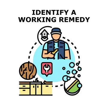 Repairman identifying problem solution, working remedy concept Stock Illustration