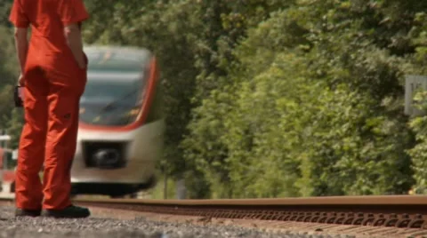 Repairman with Train Stock Footage 989795