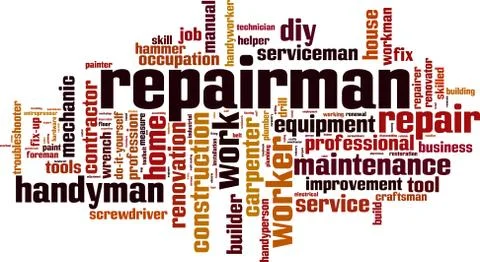 Repairman word cloud Stock Illustration