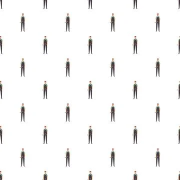 Repairman worker in uniform standing pattern background Stockillustratie