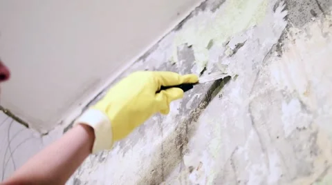 Repairs in the apartment - Wallpaper Stock Footage 58852618
