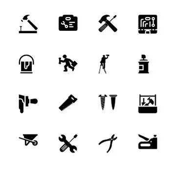 Repairs maintenance do it yourself filled and outline icon set 10 EPS vector  Stock-Illustration