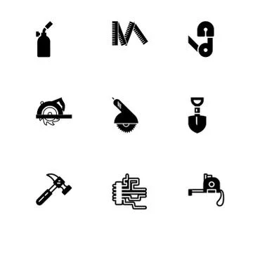 Repairs maintenance do it yourself filled and outline icon set 10 EPS vector  Stock Illustration