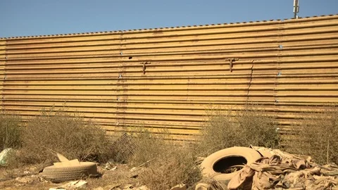Repairs To US Mexico Border Wall Video stock 97614158