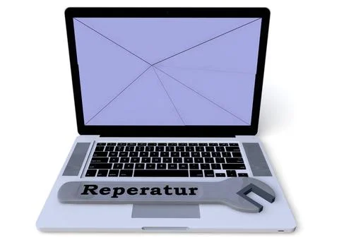 Repairservice a laptop with a tool and lettering Reperatur Copyright: xZoo... Stock Photos