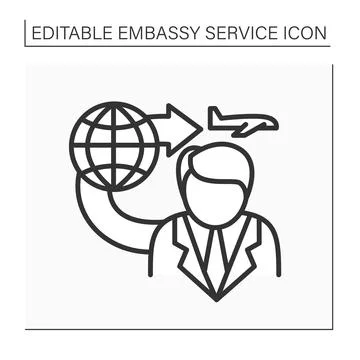 Repatriation nationals line icon Stock Illustration