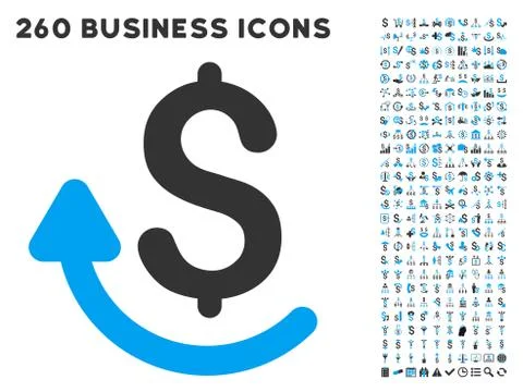Repay Icon with Flat Vector Set Stock Illustration