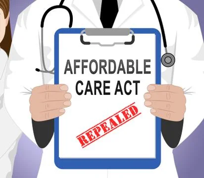 Repeal Or Replace Aca Affordable Care Act Health Care - 3d Illustration イラスト素材