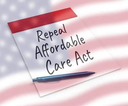 Repeal Or Replace Aca Affordable Care Act Health Care - 3d Illustration 스톡 일러스트