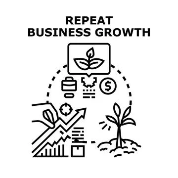 Repeat business growth strategy developing customer retention 스톡 일러스트