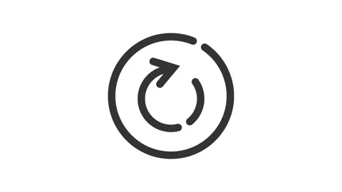 Repeat Button on white background, animated icon. Stock Footage 237743267