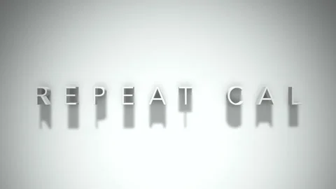 Repeat cal 3D title animation with shadows on a white background Stock Footage 297387610