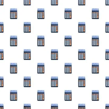 Repeat calculator pattern creating education and finance background Stock Illustration