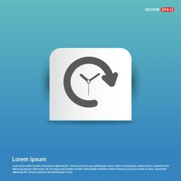 Repeat Clock - Blue Sticker button Stock Illustration