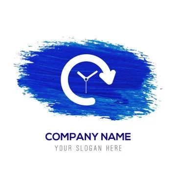 Repeat Clock - Blue watercolor background Illustrazione stock