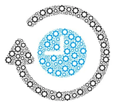 Repeat Clock Collage of Gears イラスト素材