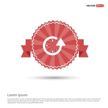 Repeat Clock Icon - Red Ribbon banner 스톡 일러스트