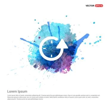 Repeat Clock Icon - Watercolor Background Stock Illustration
