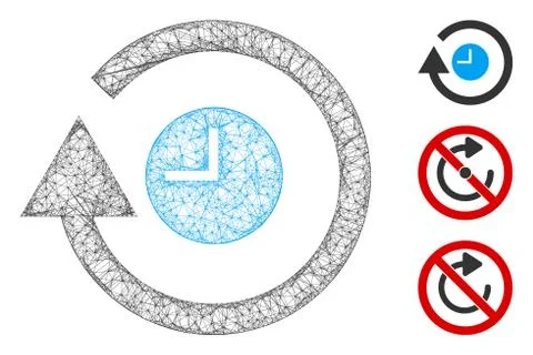 Repeat Clock Polygonal Web Vector Mesh Illustration Stock Illustration