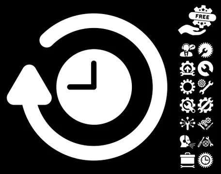 Repeat Clock Vector Icon with Tools Bonus 스톡 일러스트