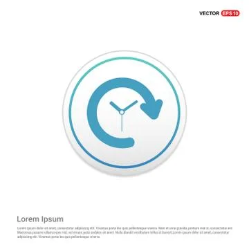 Repeat Clock - white circle button Illustrazione stock