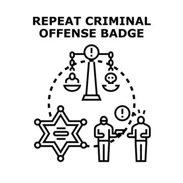 Repeat criminal offense concept vector illustration Stock Illustration
