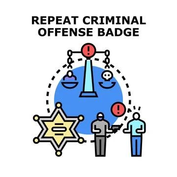 Repeat criminal offense concept vector illustration Stock Illustration