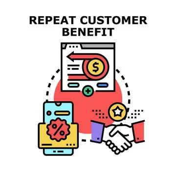 Repeat customer benefit program and loyalty concept 스톡 일러스트
