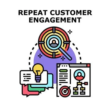 Repeat customer engagement strategy increasing customer loyalty Stock Illustration