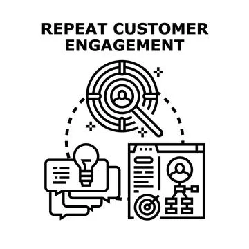 Repeat customer engagement strategy increasing customer loyalty Stock Illustration