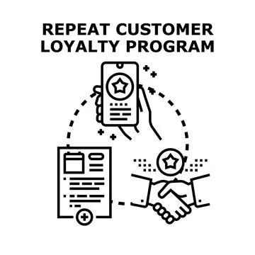 Repeat customer loyalty program strategy vector concept Illustrazione stock