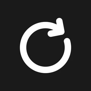 Repeat dark mode glyph ui icon Stock Illustration