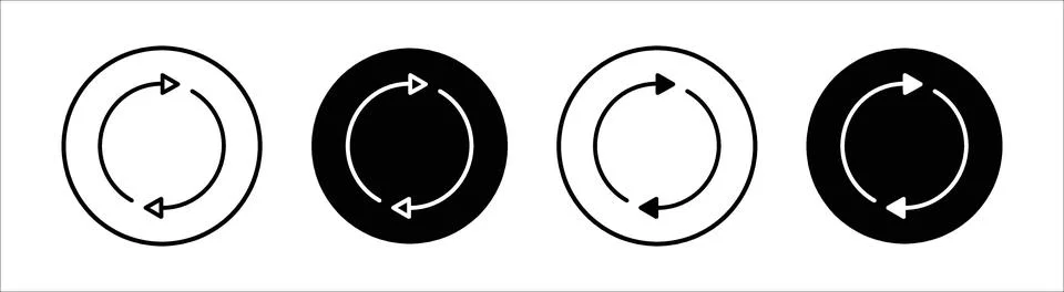 Repeat flat line icon set. Repeat Thin line illustration vector Stock Illustration
