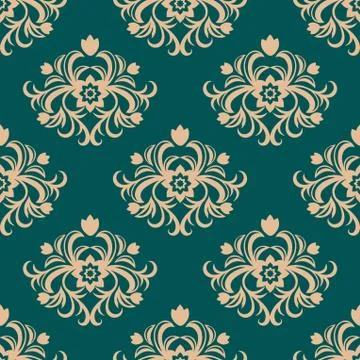 Repeat floral motifs in an arabesque pattern Illustrazione stock