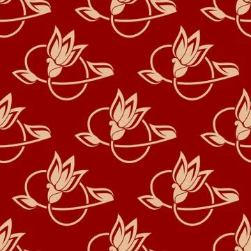 Repeat floral pattern in a seamless design Illustrazione stock