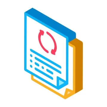 Repeat funding document isometric icon vector illustration Illustrazione stock
