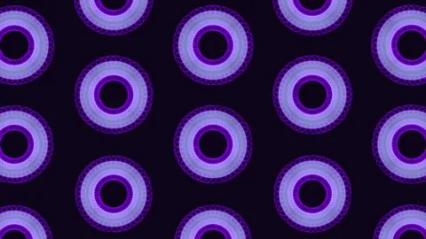 Repeat futuristic circles pattern with rainbow glitters on black gradient Stock Footage 245551077