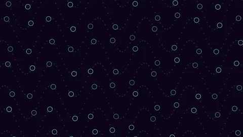 Repeat futuristic waves pattern with rainbow rings and glitters on black Stock Footage 237575929