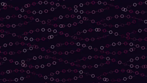 Repeat futuristic waves pattern with rainbow rings and glitters on black Stock Footage 237576622