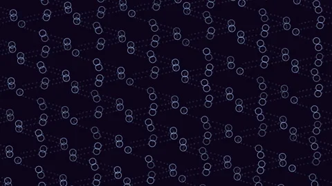 Repeat futuristic waves pattern with rainbow rings on black gradient Stock Footage 245551977