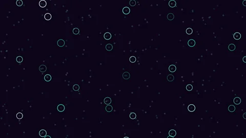 Repeat futuristic waves pattern with rainbow rings on black gradient Stock Footage 245552343