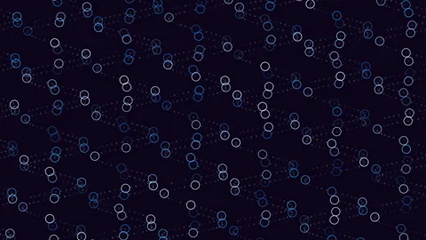 Repeat futuristic waves pattern with rainbow rings on black gradient Stock Footage 245552355