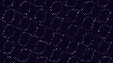 Repeat futuristic waves pattern with rainbow rings on black gradient Stock Footage 245553076