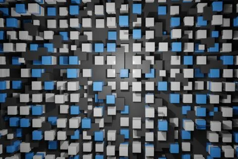Repeat geometric cube mosaic color pattern wallpaper, Visualization 3D render Illustrazione stock