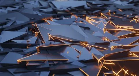 Repeat geometric triangle mosaic frame light, Visualization 3D render abstrac イラスト素材