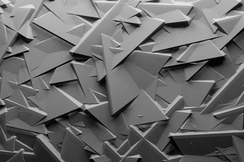 Repeat geometric triangle mosaic gray, Visualization 3D render abstraction pa Illustrazione stock