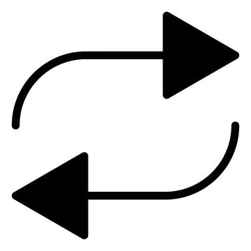 Repeat glyph icon vector illustration isolated on white background 스톡 일러스트