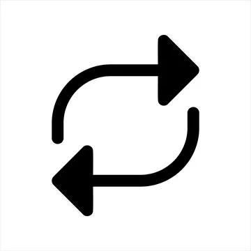 Repeat glyph icon vector illustration isolated on white background 스톡 일러스트